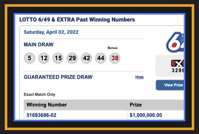 Lotto Web Page Window